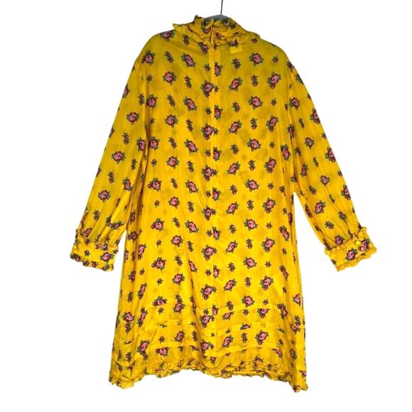 Gucci Girl's Silk Floral Mini Dress 8 Yellow Ruffle Long Sleeve Made in Italy - Picture 2 of 9